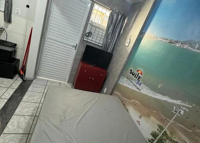 Suite Mar 210 - Economica E Compacta - Praia Do Morro - Predio Frente Mar Com Elevador, Atravessou A Avenida, Ja Esta Na Praia - Garagem - Internet